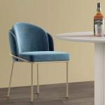Impact Resistance Upholstered Fabric Dining Room Chairs Metal Leg
