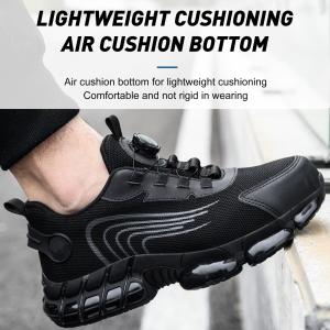 China Air-cushioned Sole Black Microfiber Safety Shoes For Industrial Safety factory