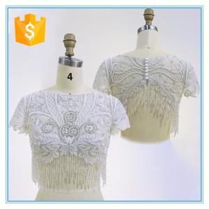 China Lady short elegant style wedding embroidery beading top lady blouse &amp; top for sale factory