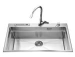 High Capacity 80cm Single Bow Handmade Kitchen Sink Wear Resistant Finish