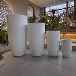 Smooth Surface Fiber Clay Flower POTS For Flowers And Green Plant Decoration