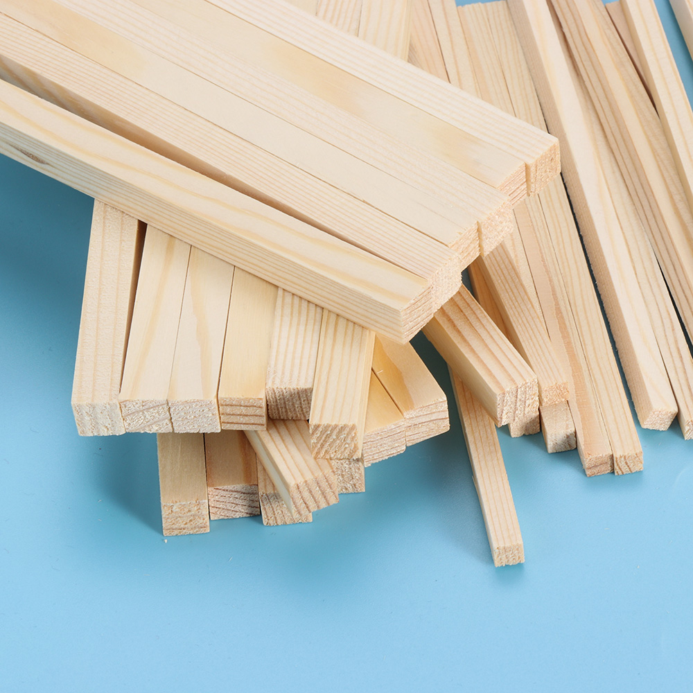 Counting 30Pcs Unfinished Wood Crafts Square Wooden Rods
