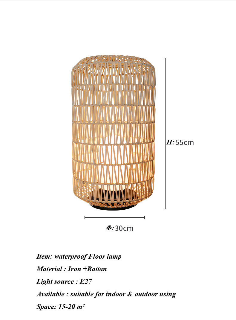 Outdoor Lawn Rattan Garden Lanterns Ip44 Water Resistant For Hotel