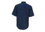 Men's 100% Cotton Twill Custom Work Shirts Short Sleeve Dark Blue Chest Pockets