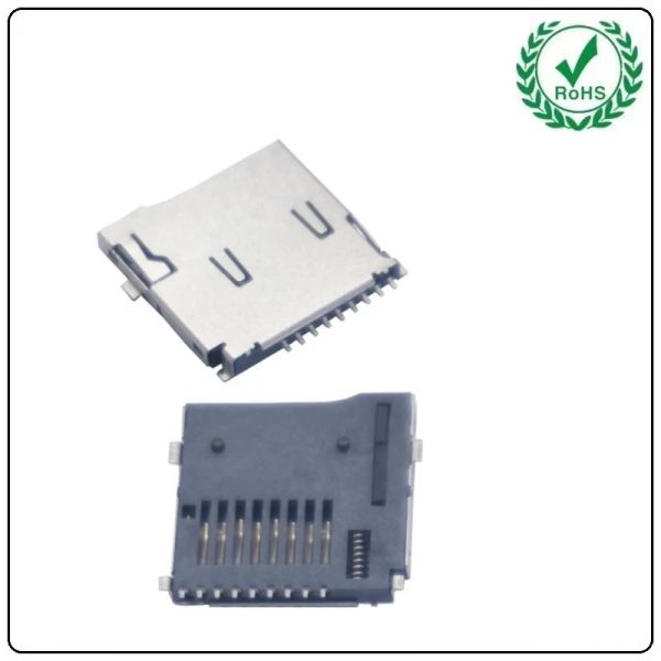 Factory Supplier 8 Plus 1 Pin SMT Push Double Pressure Type Micro SD Card Socket