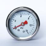 304 Ss Pressure Gauge 40mm 15 Psi Glycerine Filled Manometer 1/4 NPT