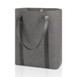 Printing Custom Shopping Bags Custom Zipper Pocket Leather Shopper Tote 13X5X15"