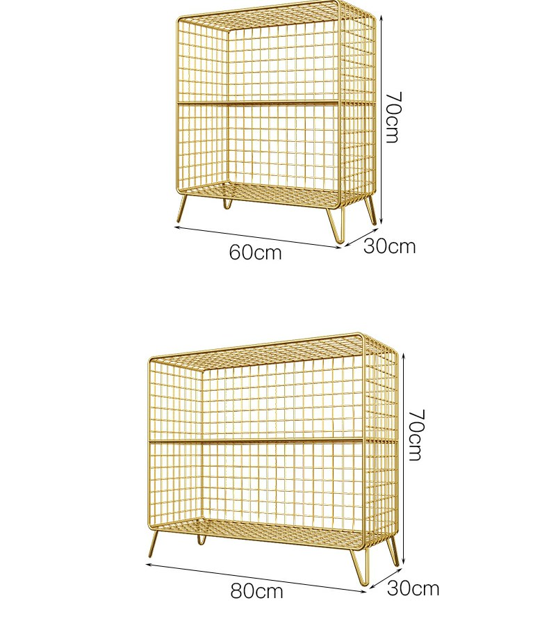 Five Tier Decorative Metal Bookcases , Rustproof Wire Mesh Bookcase