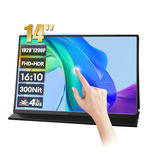 14" IPS Portable Touch Monitor For PC & PS5 With 60Hz Refresh Rate 16:10 Aspect