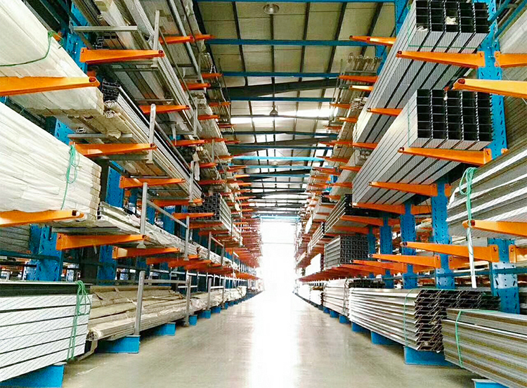 500-2000 Width Warehouse Rack Storage Equipment 3 Layer Cantilever Rack with Panel