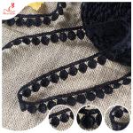 Women Garment Accessory Black Polyester Lace Trim Ribbon For Diy Decoration