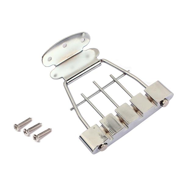 Jazz Bass Bridge Tailpiece Silver 4 Strings Low Tailpieces Replacement Zinc