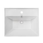 Ceramic Vanity Countertop Basin With Tap Hole White Glazed Color