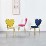 Love Shape Dressing Iron Art Nordic Style Dining Chairs , Scandinavian Style