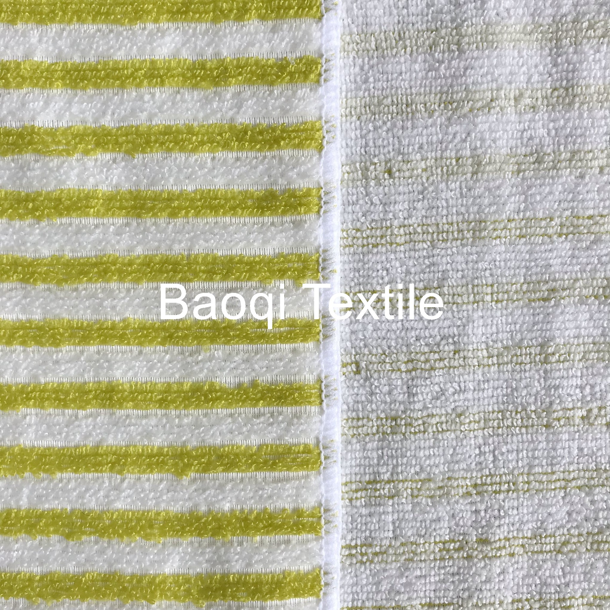 Yellow color size 40*40cm microfiber 1cm stripe towel polyester plain cleaning towel microfiber dish towels for kitchen