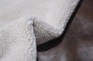 China 520gsm Fur Solid Sherpa Solid Pu 100%P Bonded Fleece Fabric factory