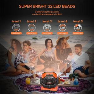 China Socool Fan 40000mAh 5 Speed Portable Camping Fan Levels Rechargeable Fan With ABS Body Silicone Jacket Manganese Steel Hook And Bracket factory
