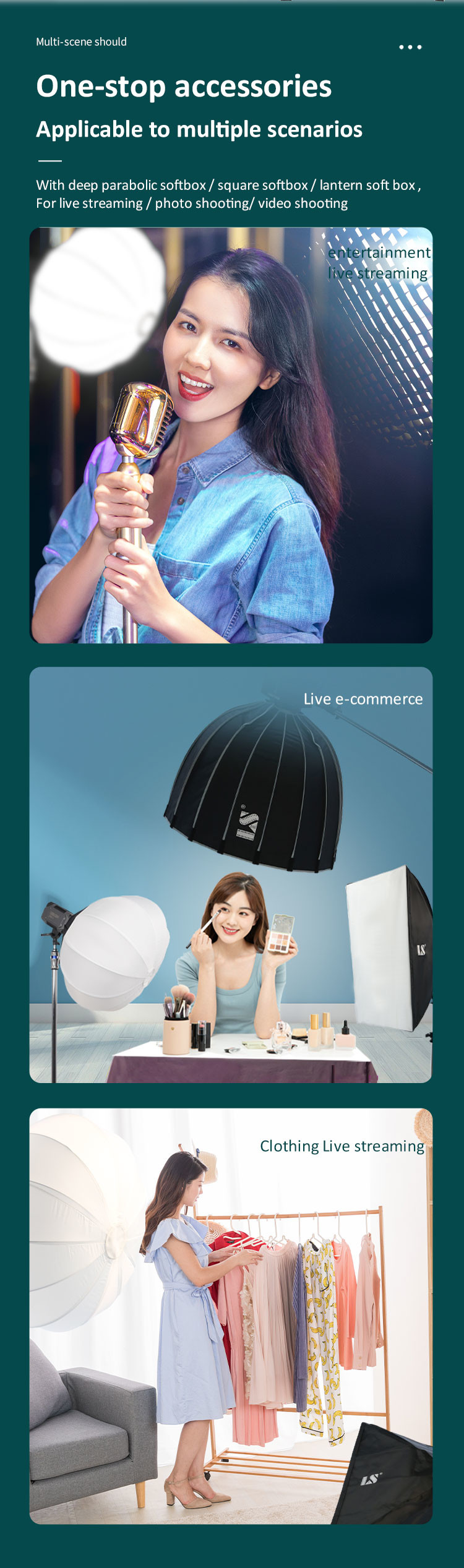 220W 200D High Brightness LED Fill Light For Live Broadcast Or Live Streaming