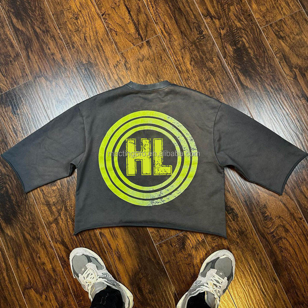 Men's T Shirt with Customized Labels S-5XL or Custom Sizes Heavy Weight Printed Cotton