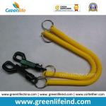 Popular Economical Black Snap Key Coil Tether W/2PCS Split Rings