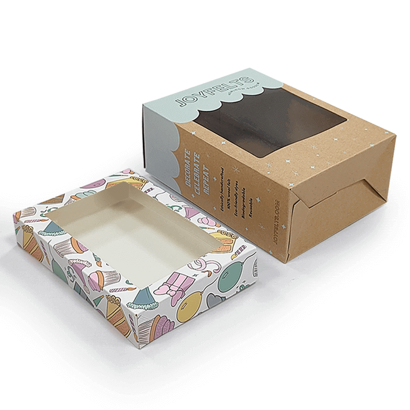Kraft Paper Tuck Top Auto Lock Boxes With Cutting Windows Customized Shape