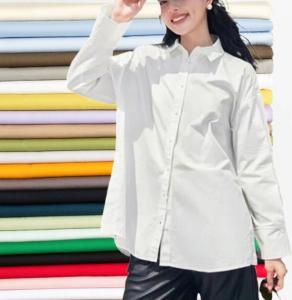 China Elasticity Cotton Polyester Spandex Fabric For Pants Fress Shirt Bags 45sX45D+40D130X70 160GSM factory