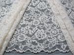 White Bridal Corded Lace Fabric Knitted Cotton Nylon Rayon Lace For Clothing
