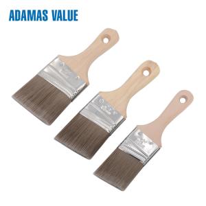 China Angled paint brush,small paint brush,paint brush wood handle with synthetic filament short wooden handle factory