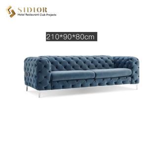 China 3 Seater Modern Upholstered Sofa Set Fabric Crushed Velvet Sofas 2.1m length factory