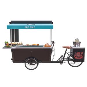 China 36V 12ah Grill Food Stainless Steel BBQ Vending Cart factory