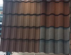 China AZ40 2.7kg/Pc Galvanized Zinc Stone Coated Metal Steel Sheet Bond Shingle Milano Roman Roof Roofing Tile for Sell 0.38mm factory