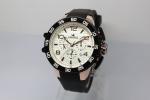 Elegant Silicone Strap Watches Black For Men Multifunction Slim Watch
