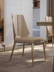 Modern Light Luxury Hotel Restaurant Furniture Stainless Steel Leather Dining