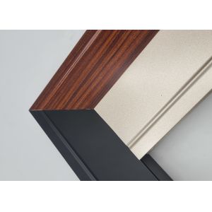 China Kitchen Aluminium Sliding Window Profile With Glass Wooden Pattern factory