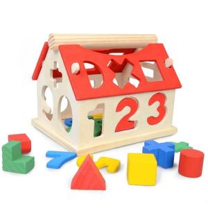 China Sorting Math 12.5cm Geometric Wooden Blocks Stacking Educational factory