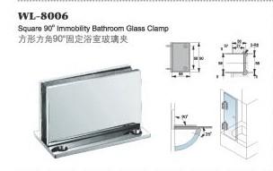 square 90 degree immobility bathroom glass clamp stainless steel glass door