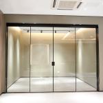 Wall 9A 5mm Aluminum Frame Sliding Glass Doors