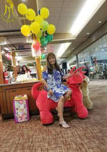 China Hansel shopping mall indoor kids and adults coin operated plush unicorn electric scooter factory