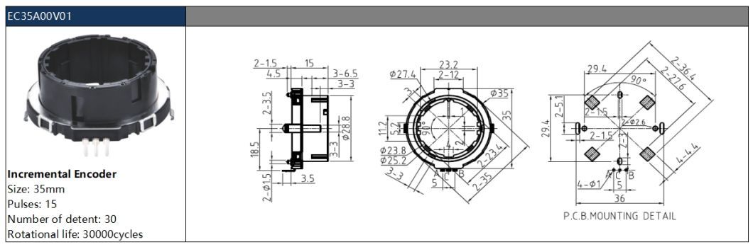 35mm Hollow Shaft Encoder Ring Encoder for Washing Machine