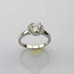 Women Jewelry 925 Silver 6mm Round Cubic Zirconia Heart Engagement Ring (F33)