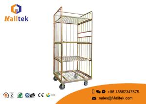 China Heavy Duty Logistics Trolley Folding Steel 4 Layers Powder Coating Surface factory