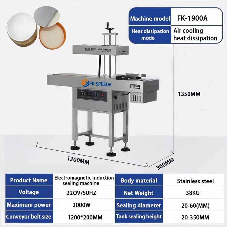 Continuous Sealing Machine With Electromagnetic Induction 220V/50-60HZ