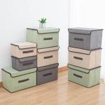 Foldable Desk Storage Box Organizer for Clothes Non Woven Cover Sundries