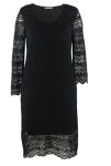 Black Sexy Lace Women Long Dresses Customized Round Neck With Soft Lined