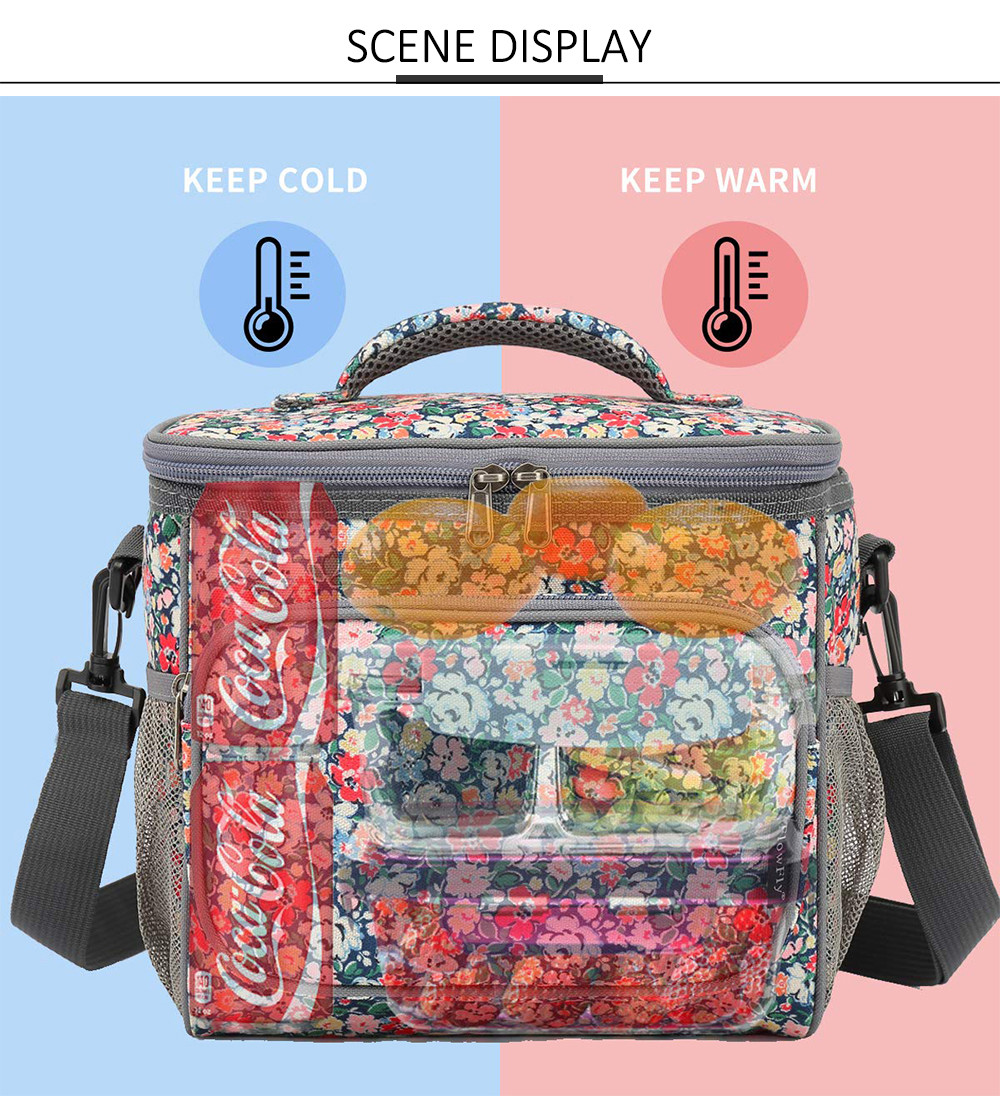 Waterproof Polyester Leakproof Cooler Tote Bag with Detachable Shoulder Strap