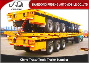 China 40 Foot Flatbed Container Trailer High Bed Platform 45 Tons Load Capacity factory