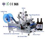 Adhesive Sticker Round Bottle Labeling Machine for Case Packaging Semi Automatic