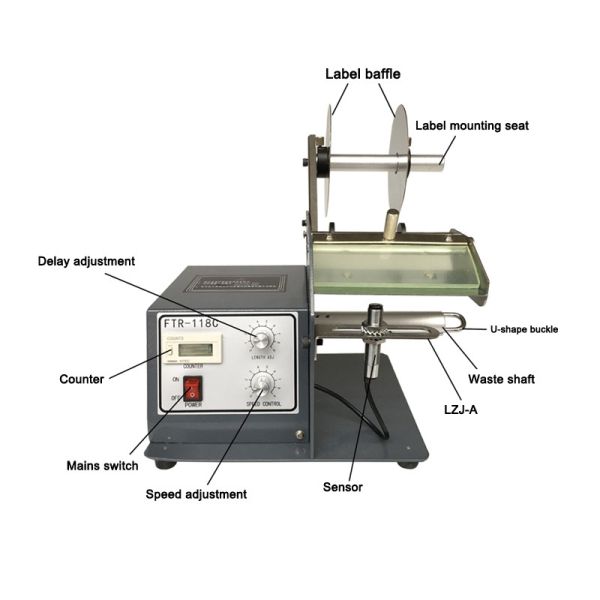 Automatic Transcode Clear Label Dispenser Stripping Labels Machine 118C