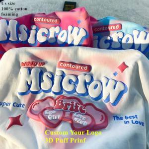 China Custom 3D Puff Print T Shirt for Men in Organic 100% Cotton Fabric and Quantity 1000 factory