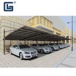 Curved Roof 2 Car Metal Carport Kits / Aluminum Car Parking Shed Wind Resistant